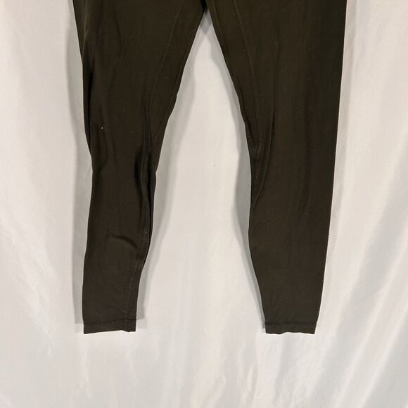 Lululemon Leggings Women's 6 Solid Green Pull On Inside Pocket High Rise - Picture 3 of 8